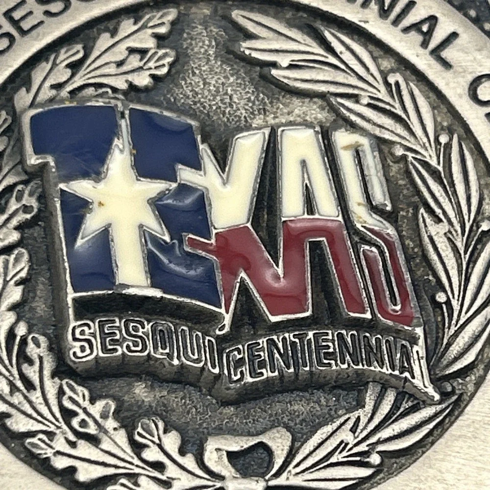 Vintage Men's Belt Buckle‎ State of Texas Sesquicentennial Celebration 1836-1986